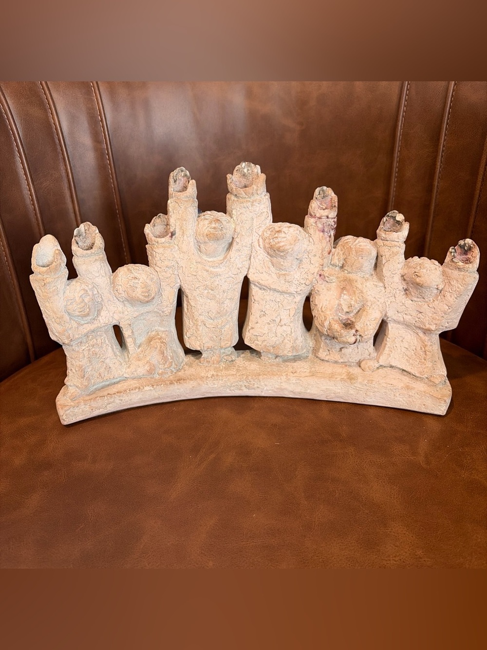 Vintage  1965 Menorah Jewish Sculpture Austine Productions  Hanukkah 9 Candle